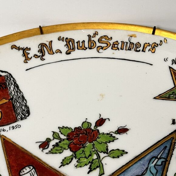 Sanders Mfg Co. "Order of the Eastern Star" plate, vintage bone china 13 inches - Picture 7 of 12